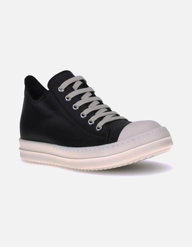 High-Top Leather Sneakers with Reinforced Toe Women - Black