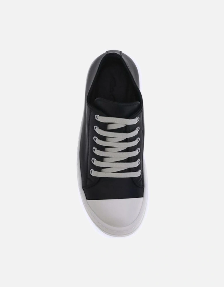 High-Top Leather Sneakers with Reinforced Toe Women - Black