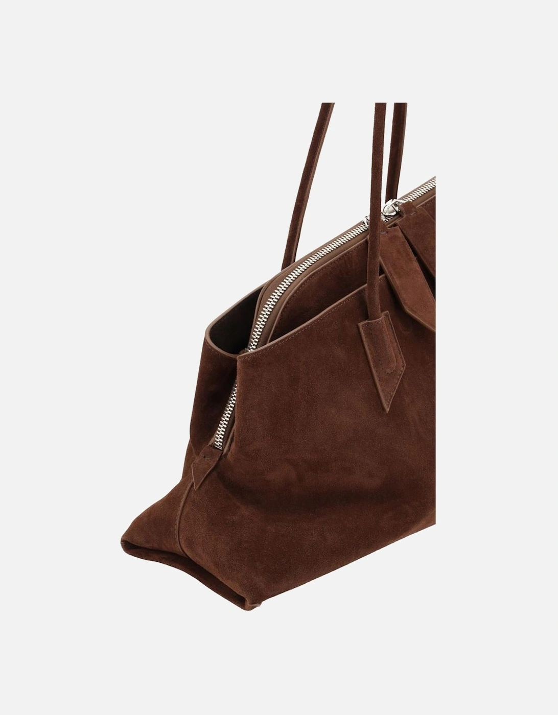 Leather Asymmetrical Geometric Shoulder Bag Women - Brown