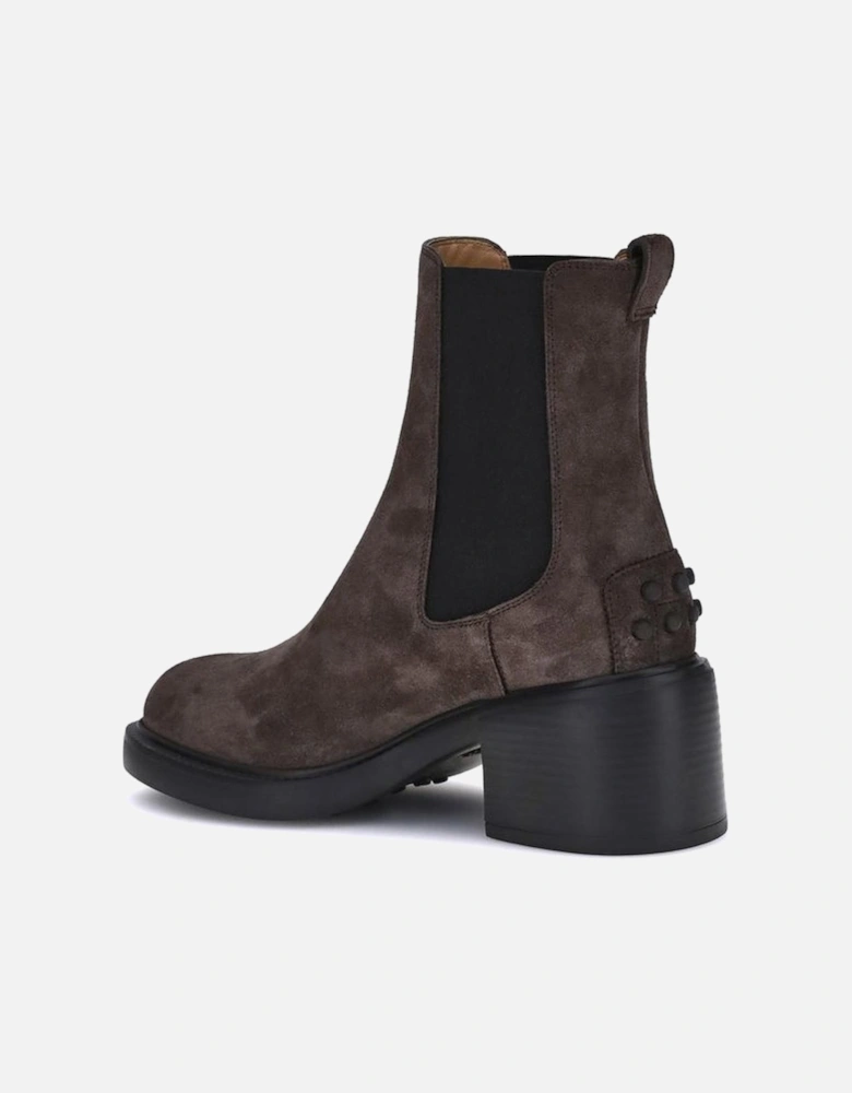 Suede Ankle Boots with Elastic Inserts Women - Brown