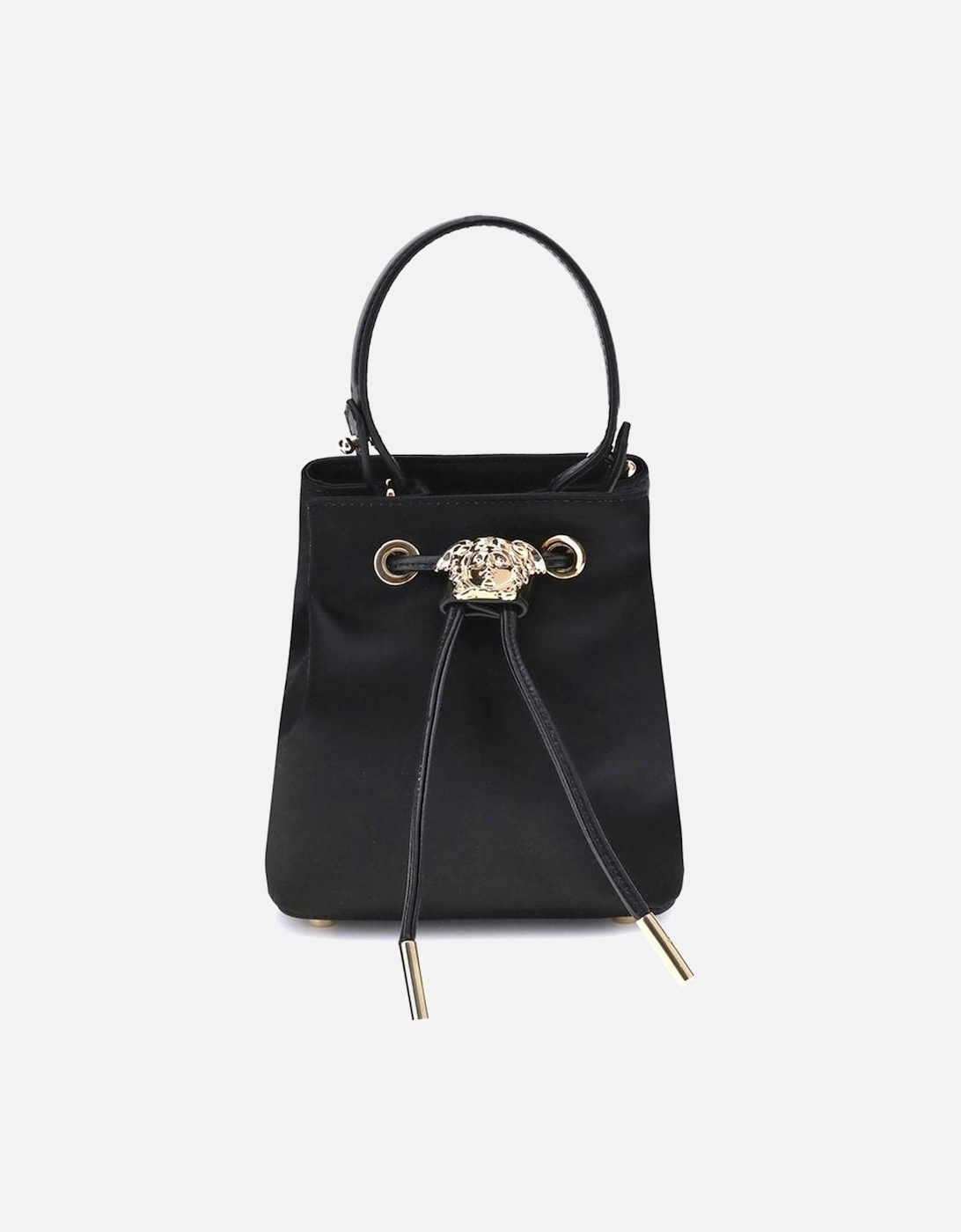 La Medusa Satin Bucket Bag with Chain Strap Women - Black Shoulder, 5 of 4