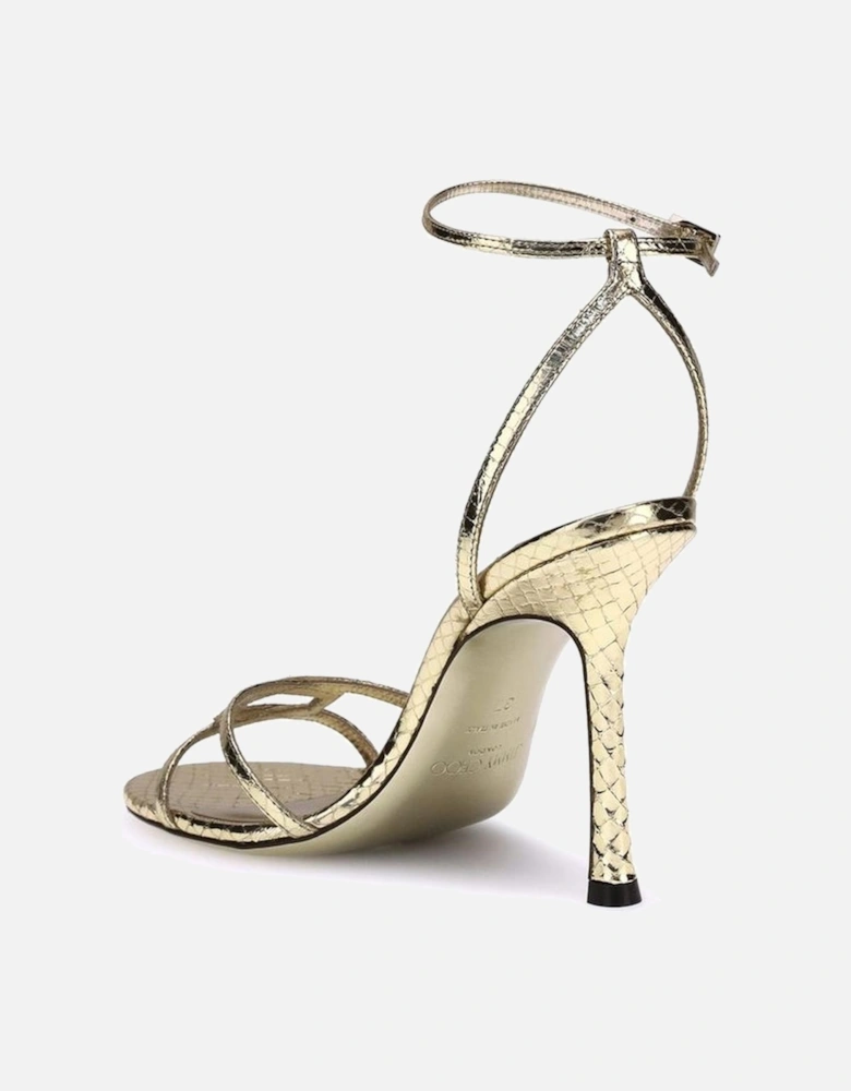 Leo100 Leather Sandals with Adjustable Ankle Strap Women - Gold