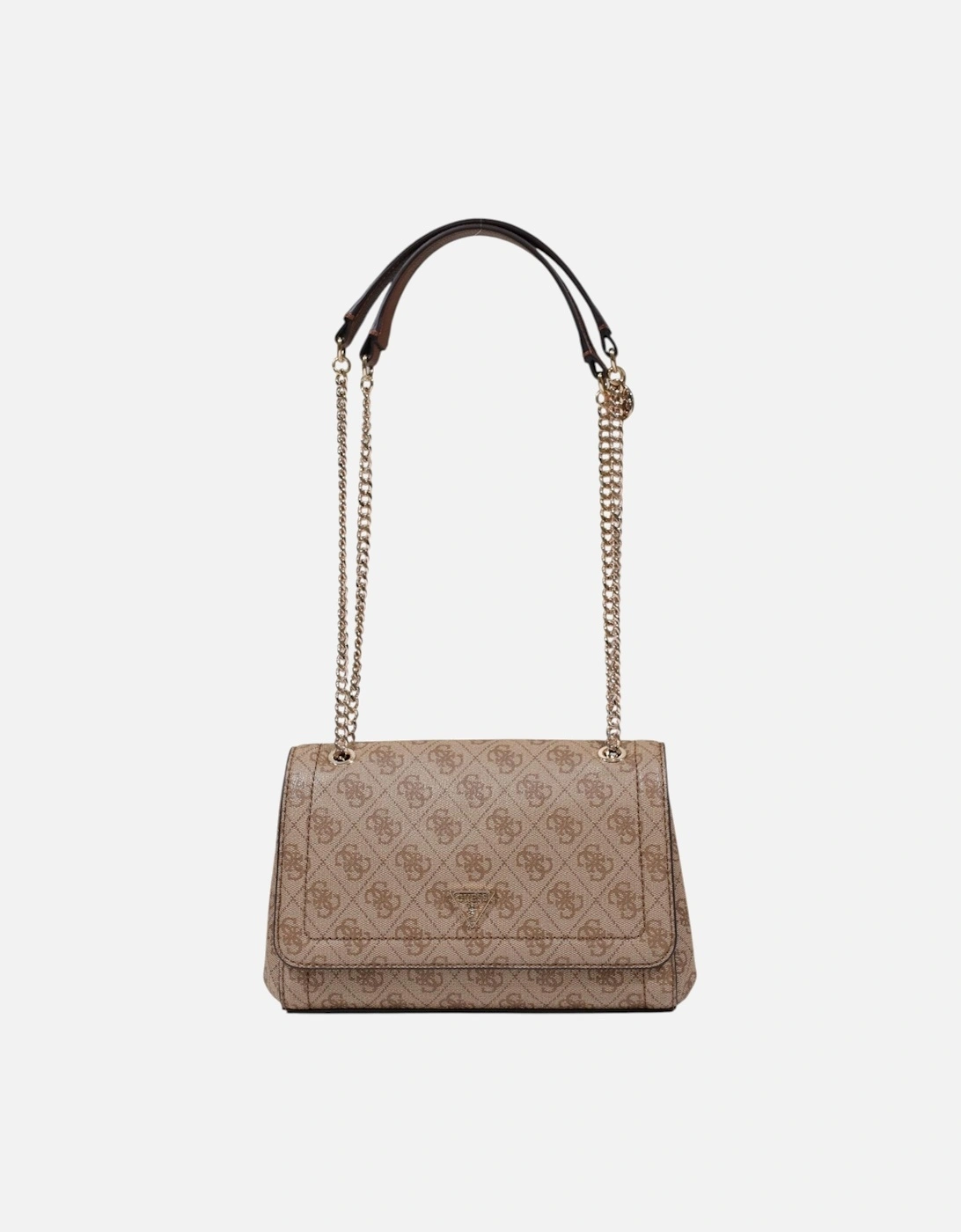 Printed Handbag with Automatic Button Fastening Women - Brown Bags, 4 of 3