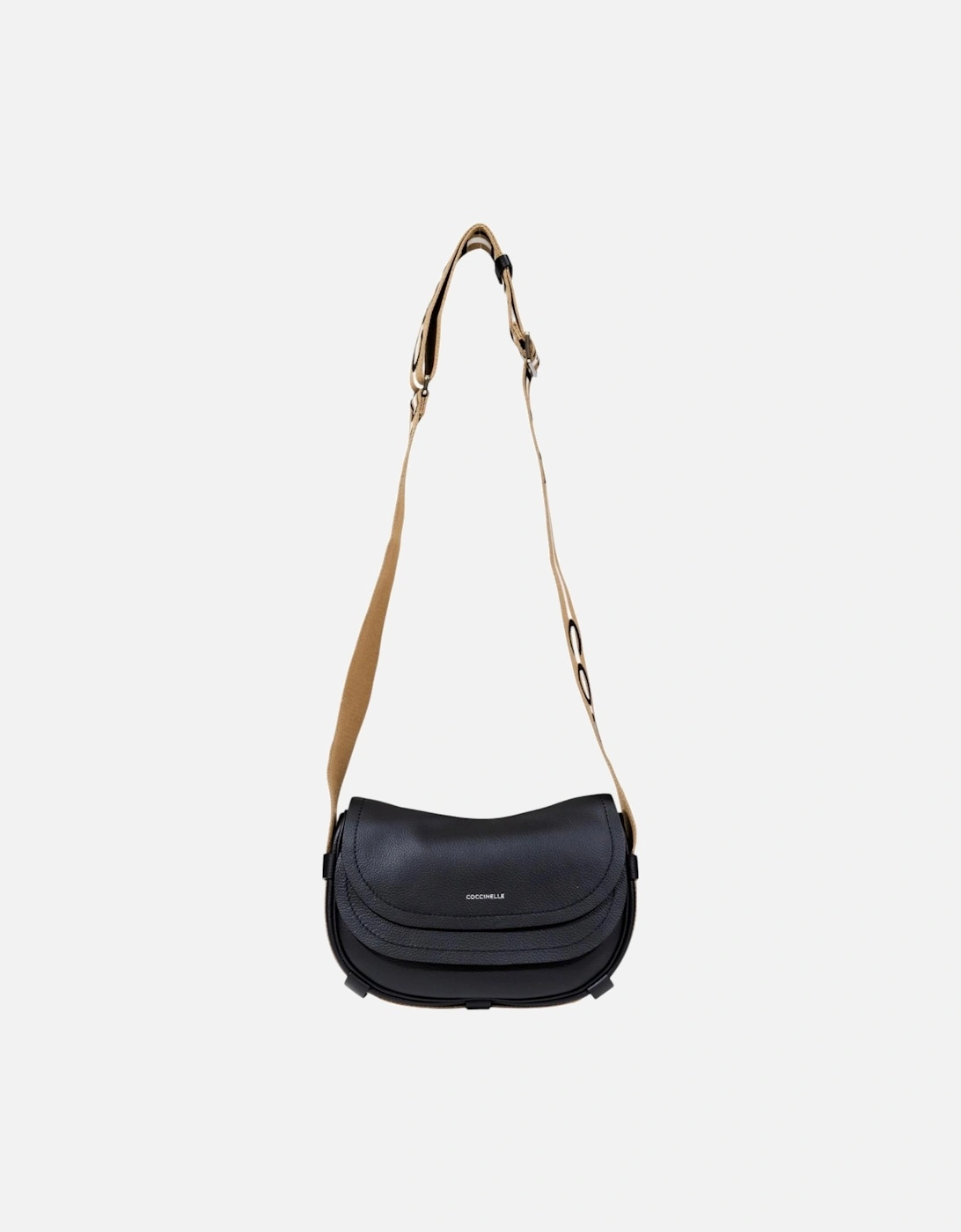 Leather Shoulder Bag with Automatic Fastening Women - Black, 4 of 3