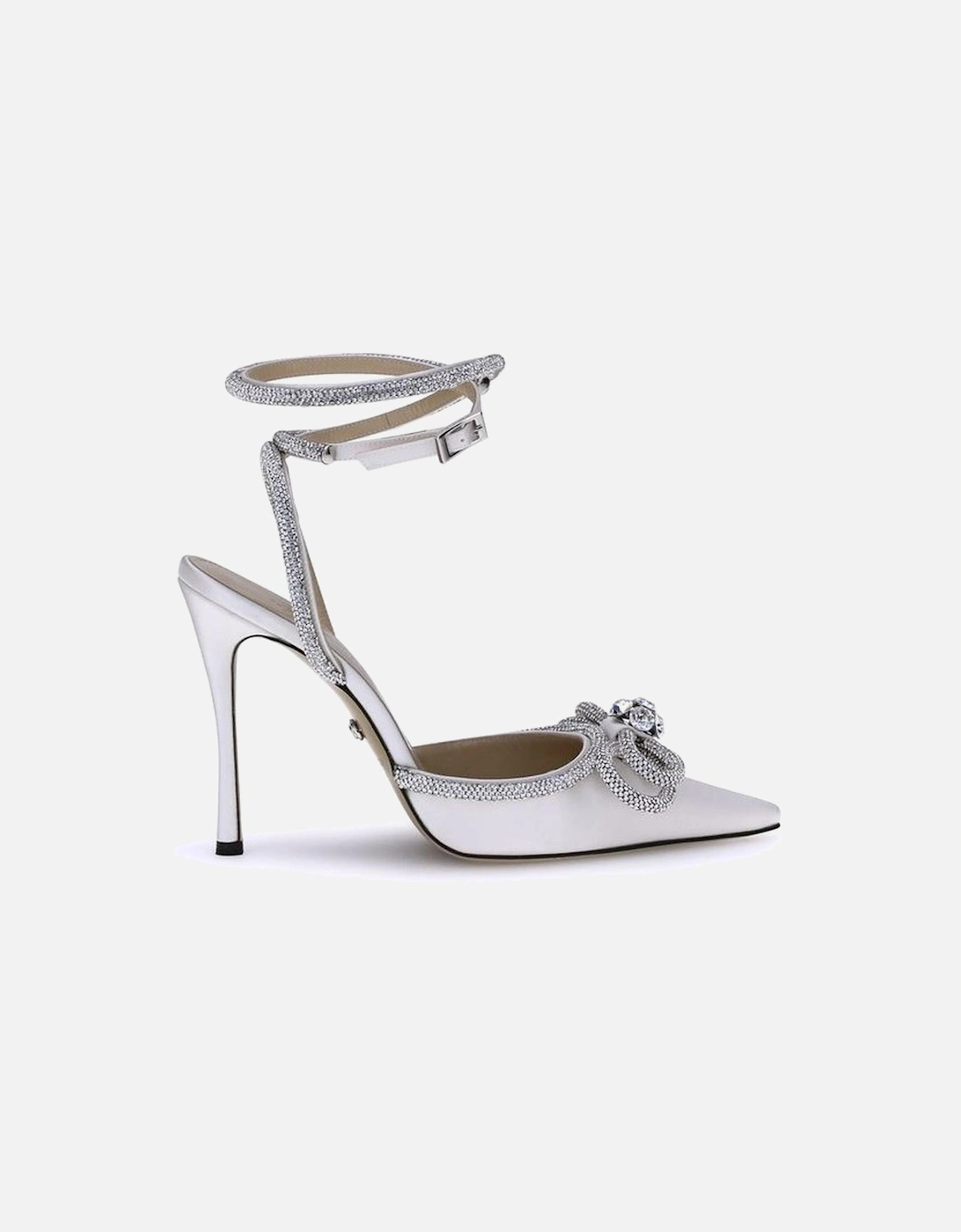 Silk Pumps with Double Jewel Bow Women - White, 4 of 3