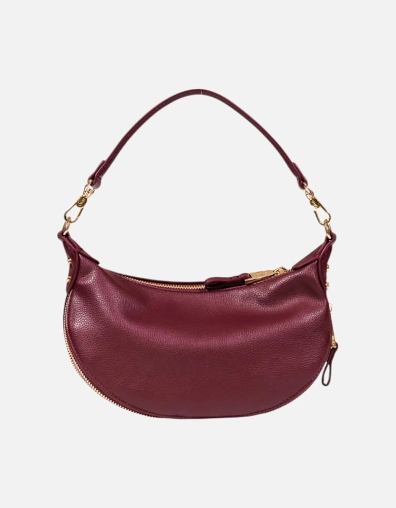 Zip Fastening Shoulder Strap Bag with Inside Pocket Women - Bordeaux