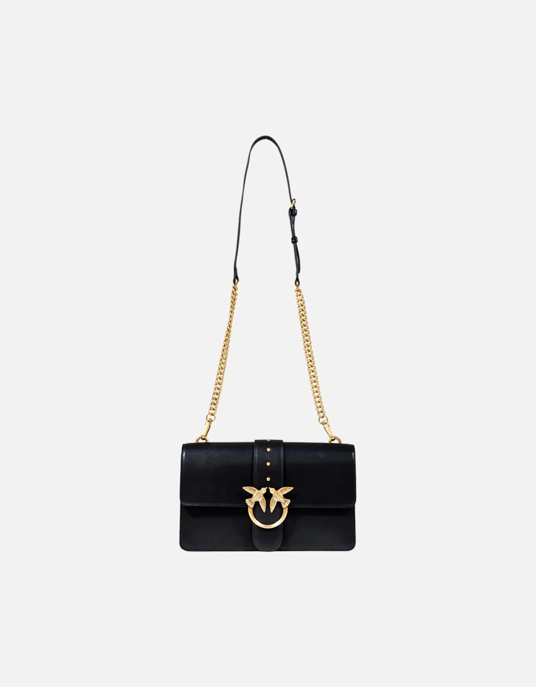 Hook Button Shoulder Bag with Inside Pockets Women - Black, 4 of 3