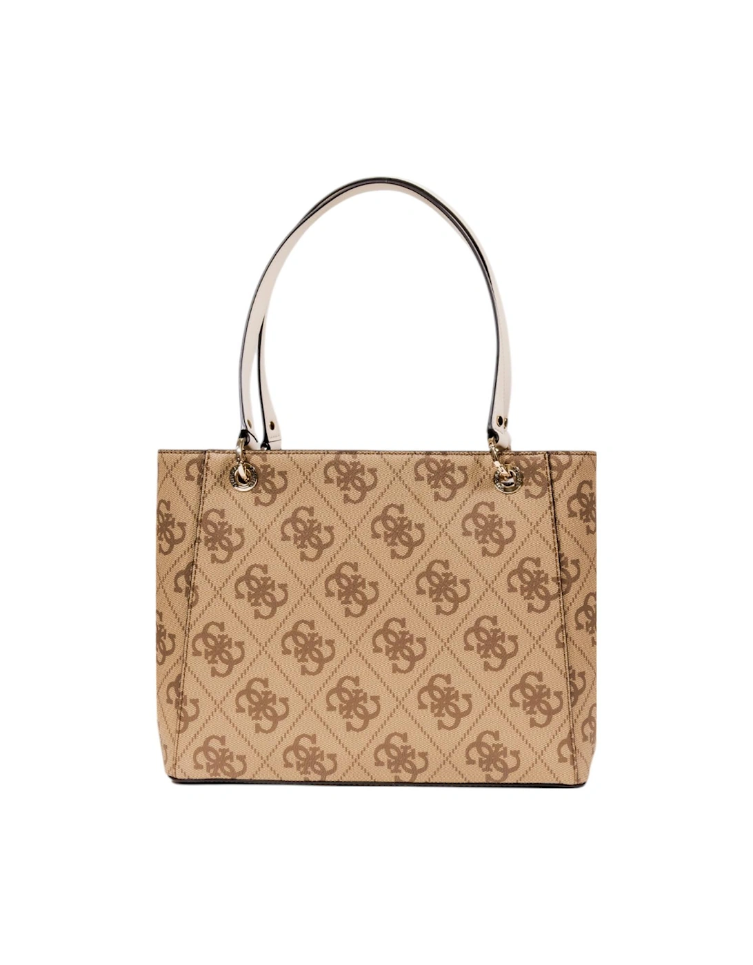 Printed Handbag with Zip and Inside Pockets Women - Beige Bags
