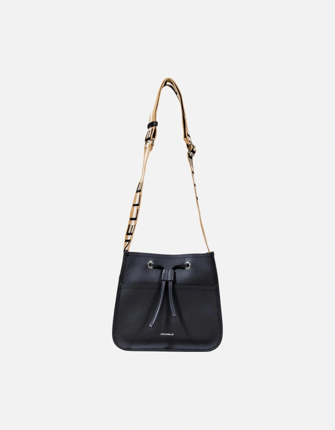 Leather Shoulder Bag with Lace Fastening Women - Black, 4 of 3