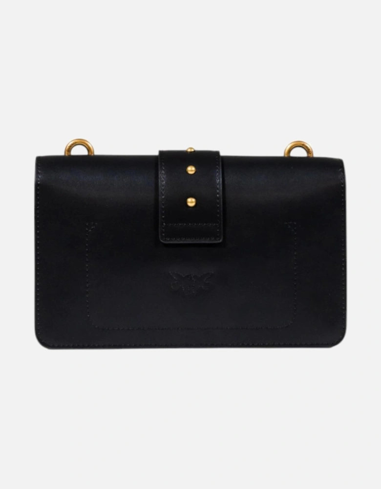Hook Button Faux Leather Shoulder Bag Women - Black