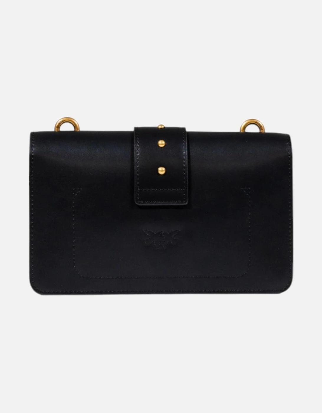 Hook Button Faux Leather Shoulder Bag Women - Black