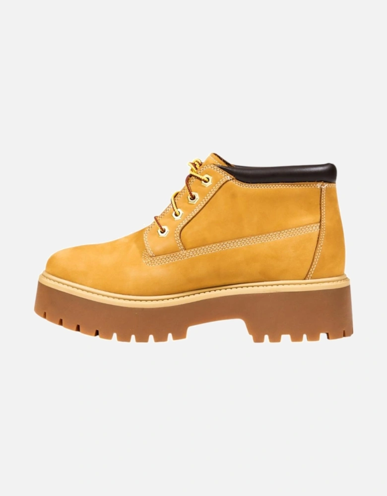 Ankle Leather Lace-Up Boots Women - Beige