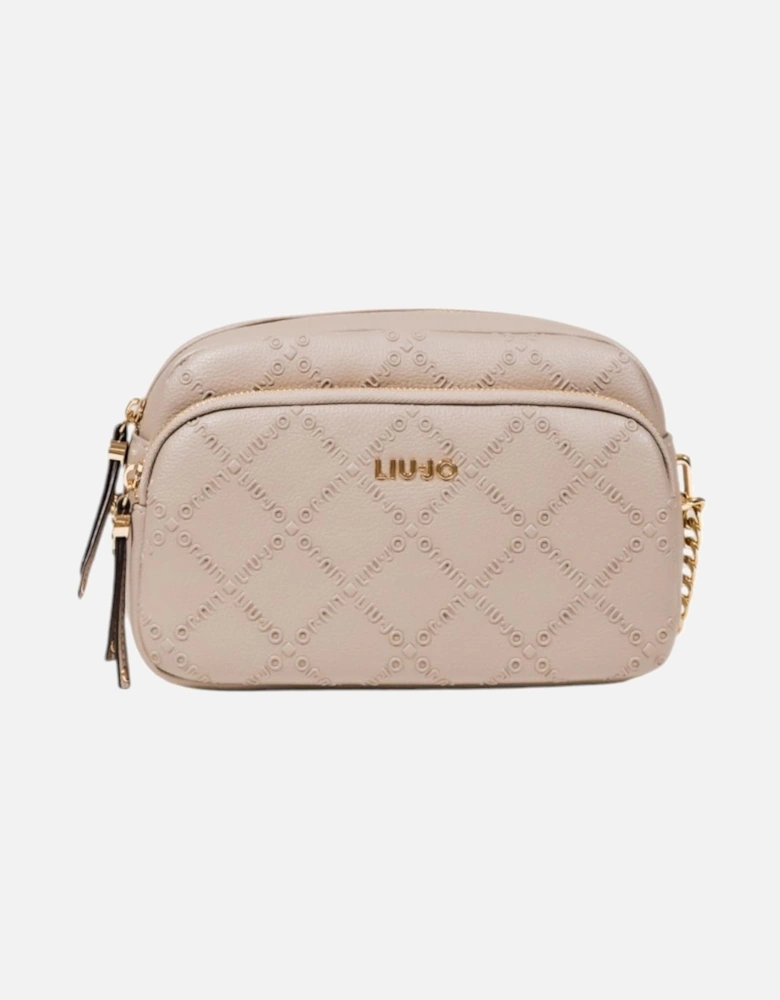 Shoulder Bag with Zip and Pockets Women - Beige
