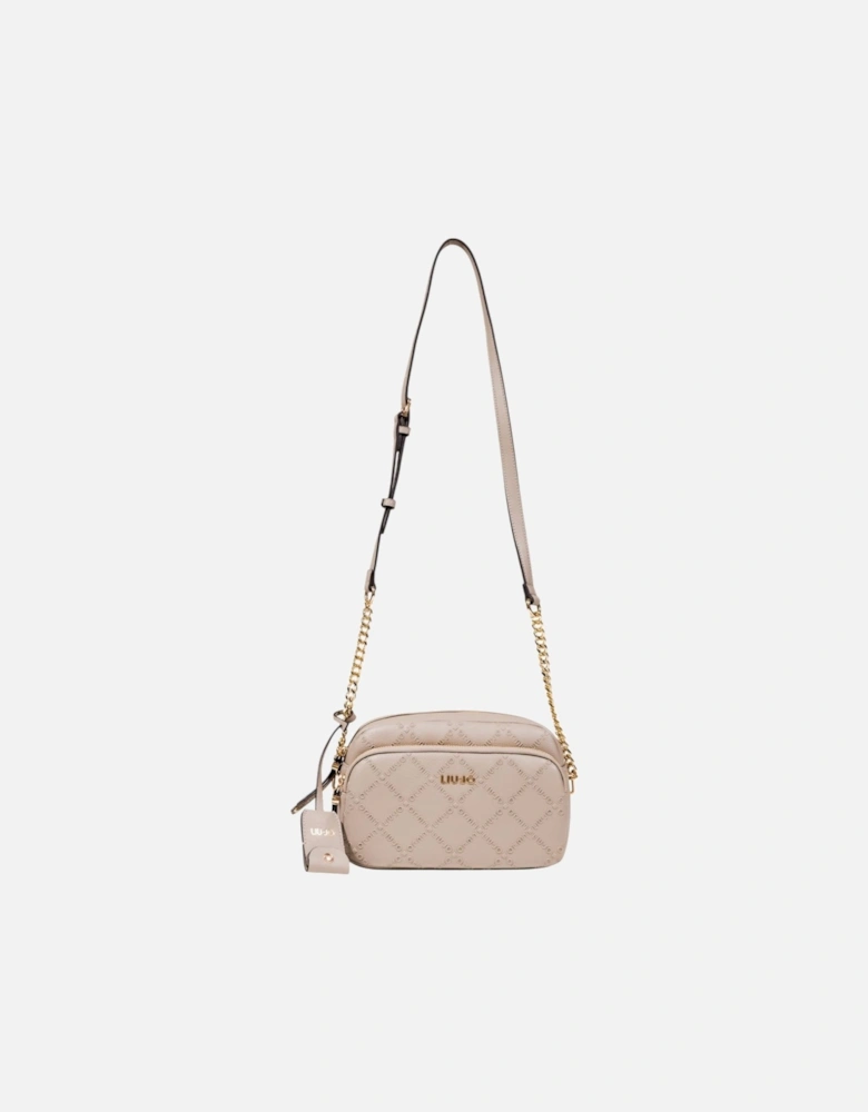 Shoulder Bag with Zip and Pockets Women - Beige