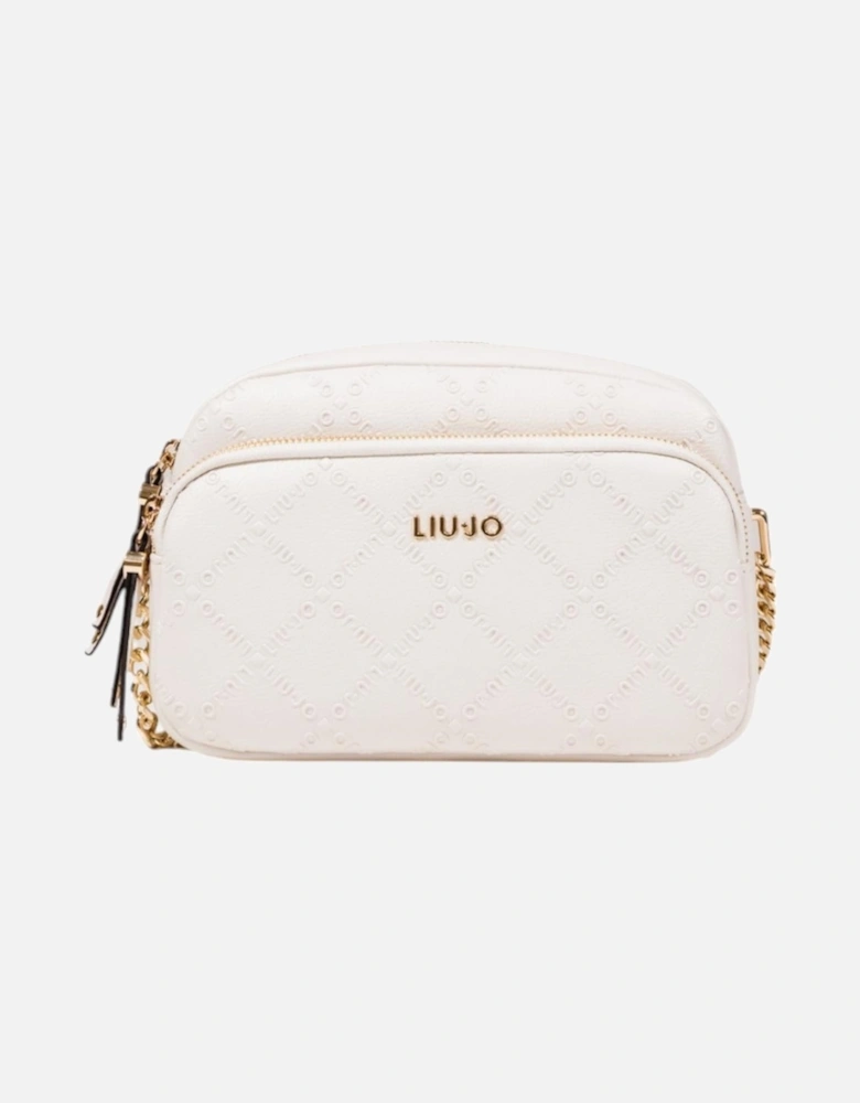 Shoulder Bag with Zip and Multiple Pockets Women - White