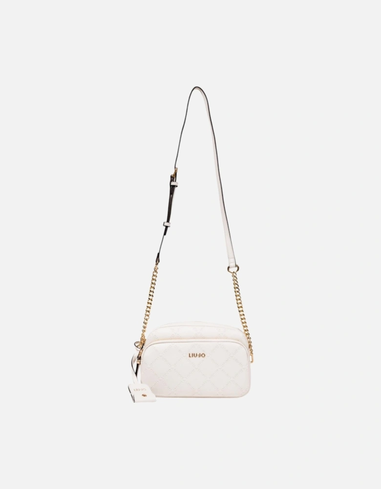 Shoulder Bag with Zip and Multiple Pockets Women - White