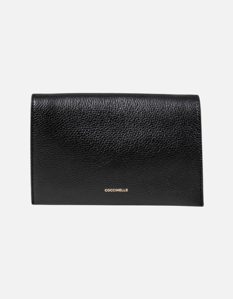 Automatic Fastening Leather Shoulder Bag Women - Black