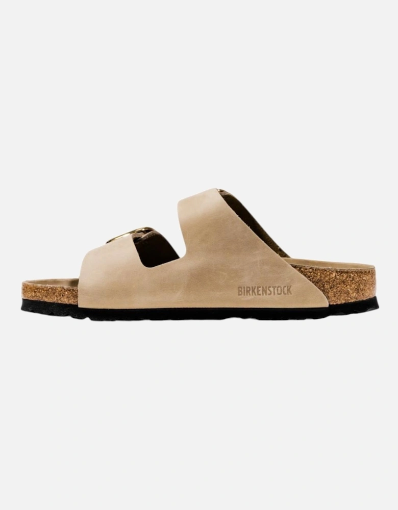 Leather Buckle Slippers Women - Beige