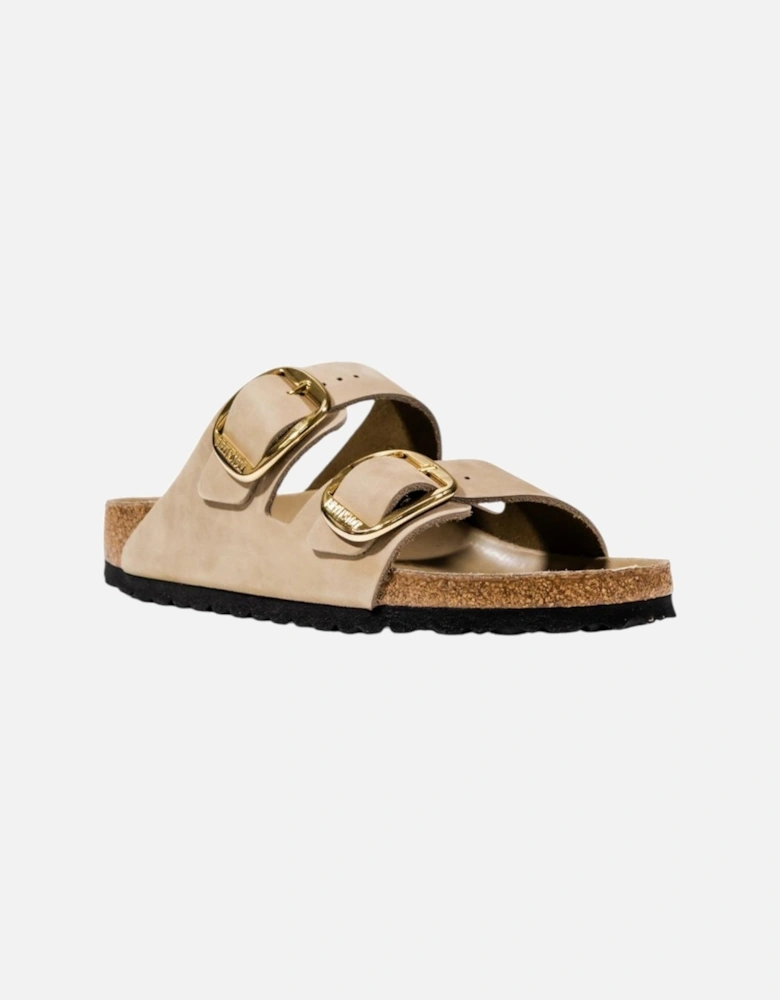 Leather Buckle Slippers Women - Beige