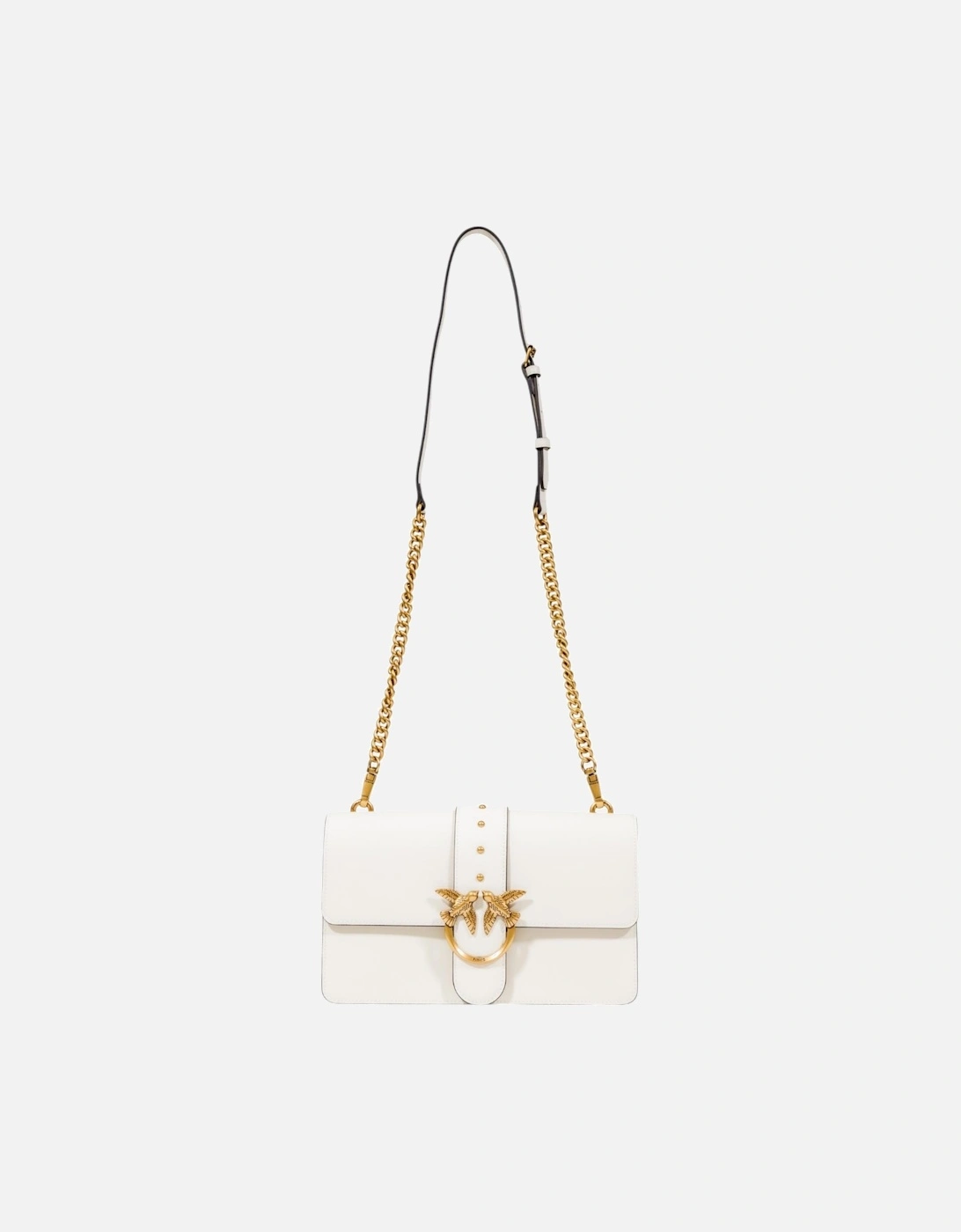 Pinko Women's White Shoulder Bag With Inside Pockets And Hook Button - Size: One Size