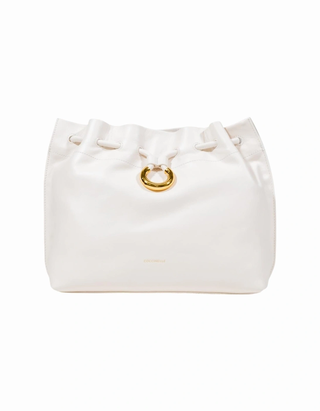 Leather Shoulder Bag with Inside Pocket Women - White, 4 of 3