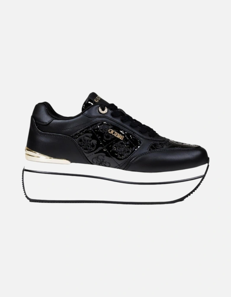Platform Sporty Lace-Up Sneakers Women - Black