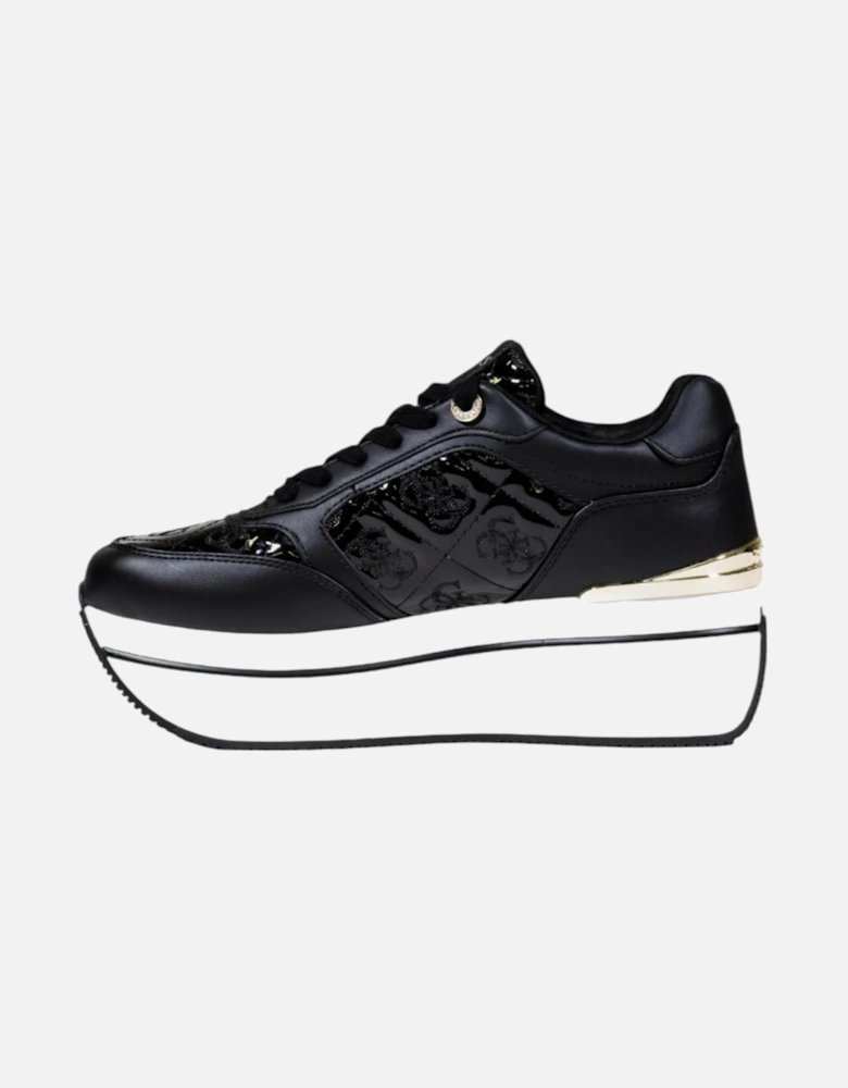 Platform Sporty Lace-Up Sneakers Women - Black