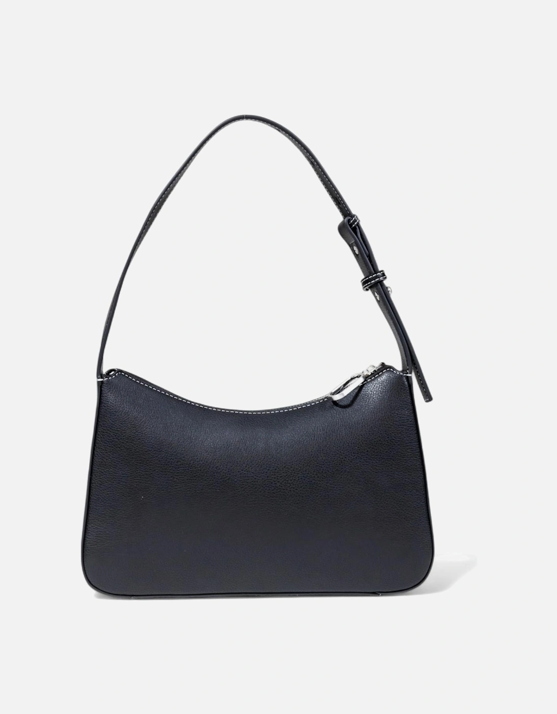 Faux Leather Handbag with Zip Fastening Women - Black Bags