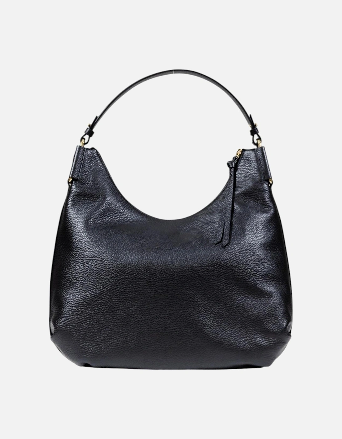 Leather Handbag with Shoulder Strap Women - Black Bags