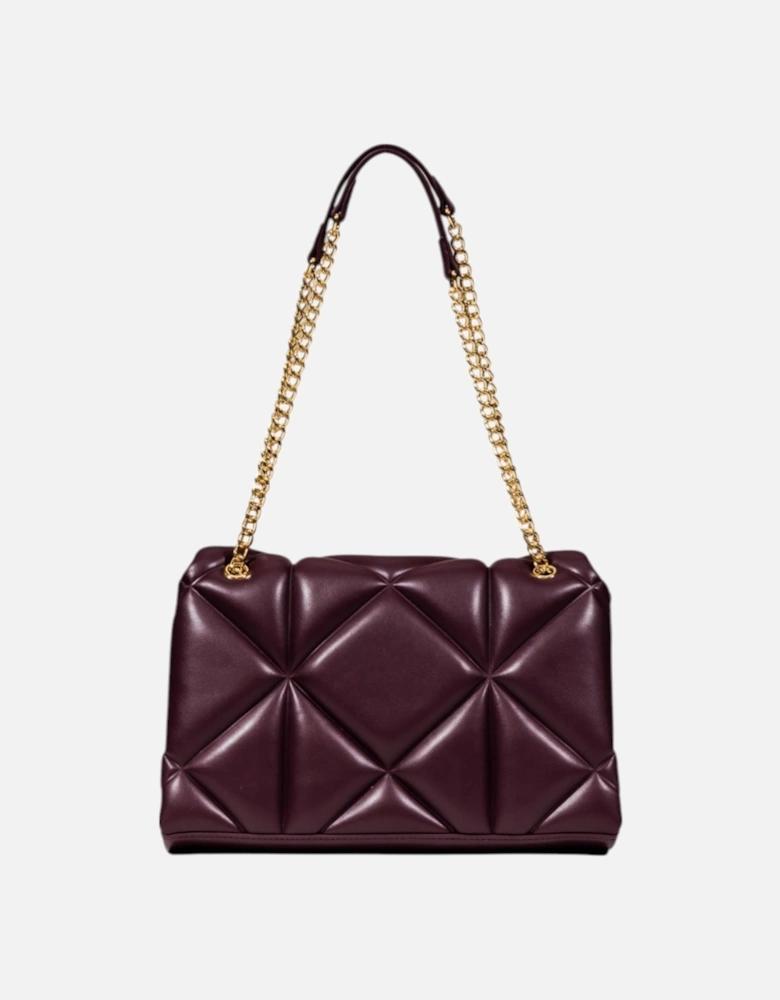 Faux Leather Handbag with Inside Pockets Women - Purple Bags