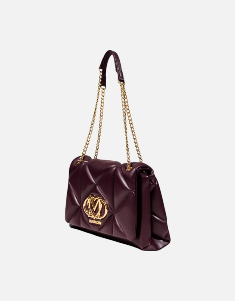 Faux Leather Handbag with Inside Pockets Women - Purple Bags