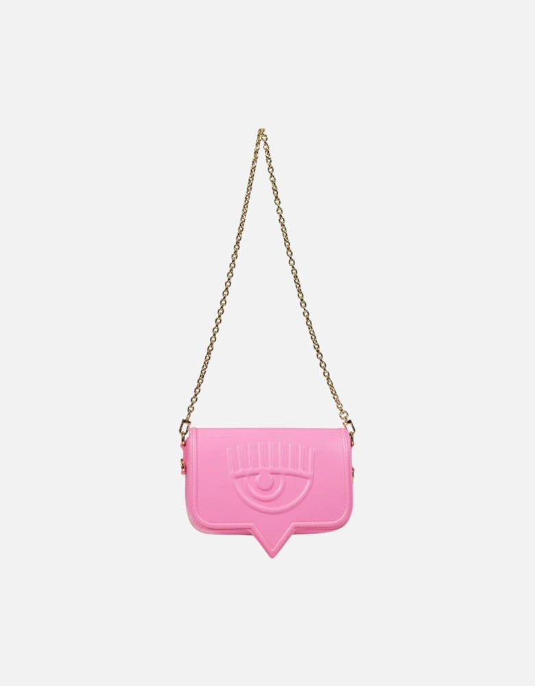 Polyurethane Button Fastening Shoulder Bag Women - Pink