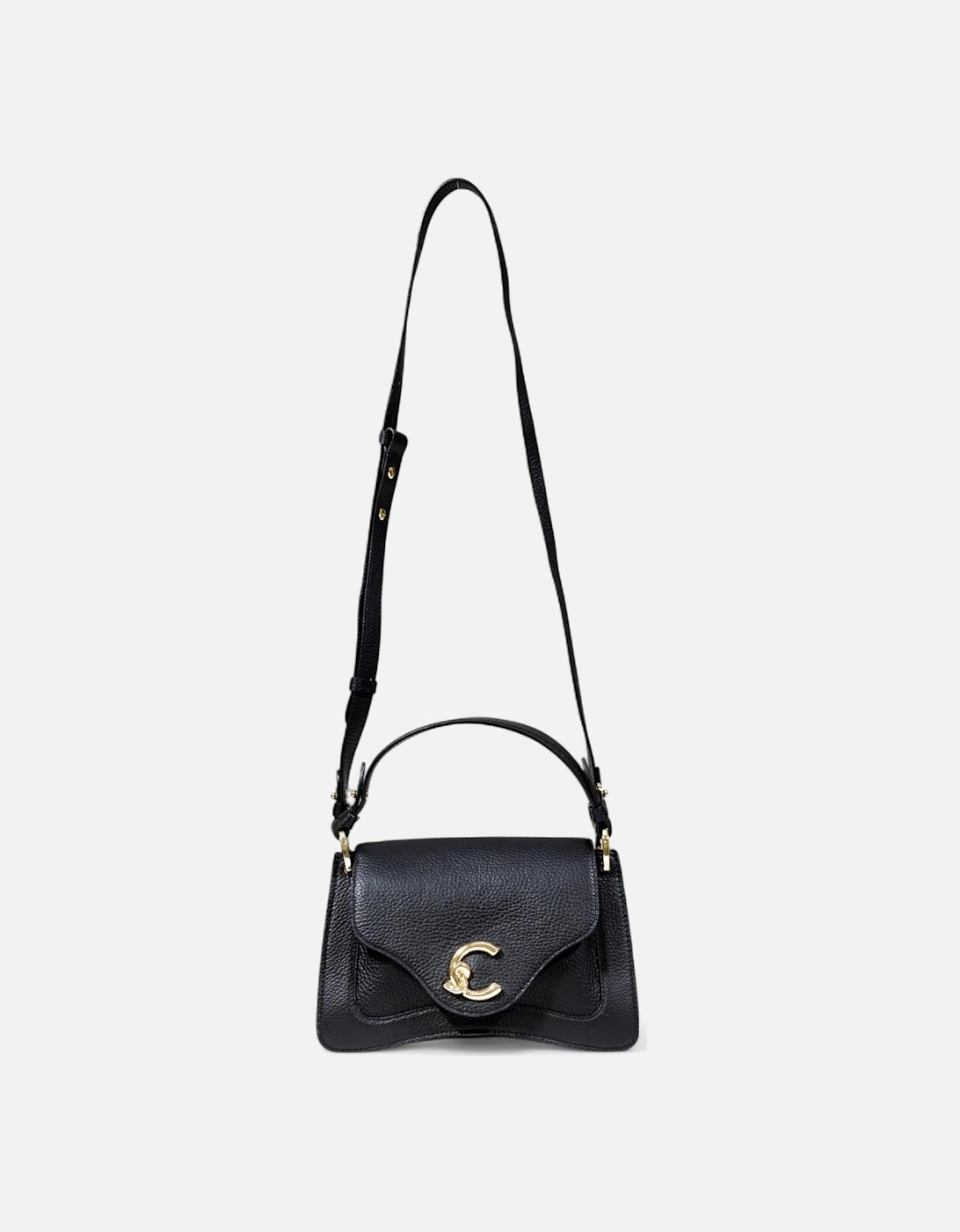 Leather Handbag with Shoulder Strap Women - Black Bags, 4 of 3