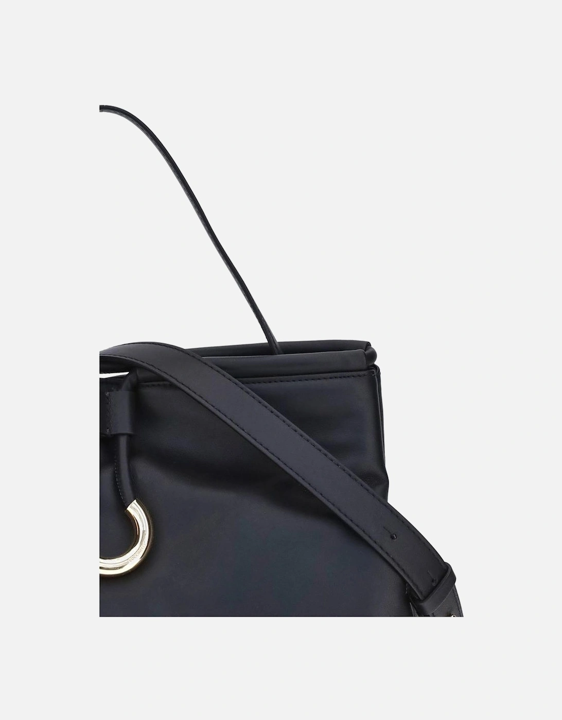 Lisbet Calf Leather Shoulder Bag with Gold C Logo Women - Black