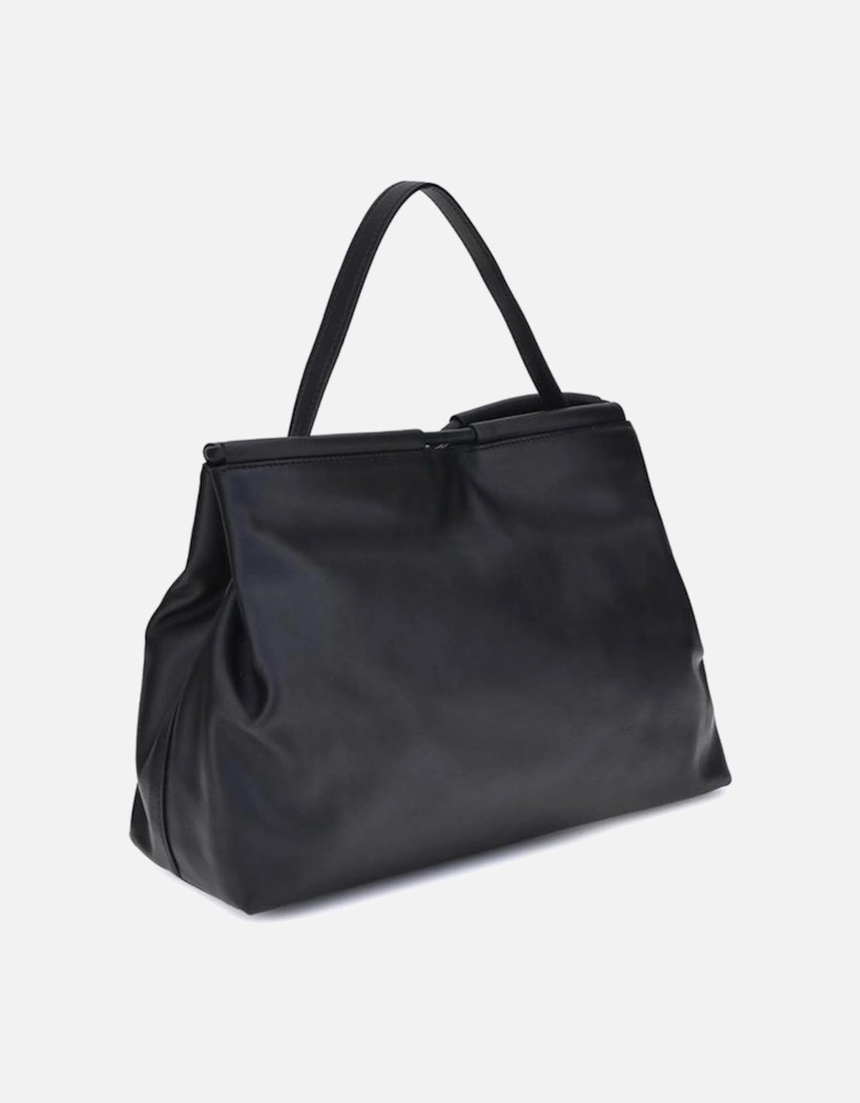 Lisbet Calf Leather Shoulder Bag with Gold C Logo Women - Black