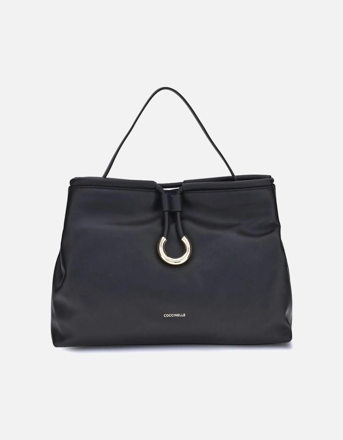 Lisbet Calf Leather Shoulder Bag with Gold C Logo Women - Black, 5 of 4