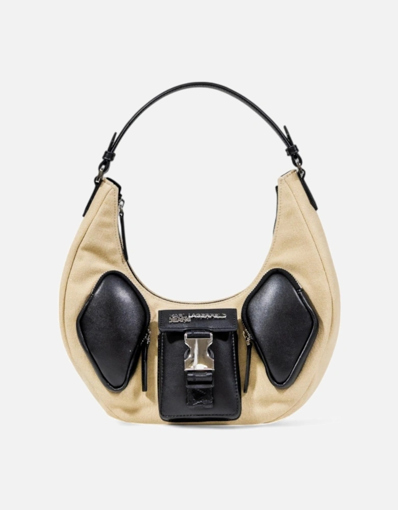 Handbag with Zip and Multiple Pockets Women - Beige Bags