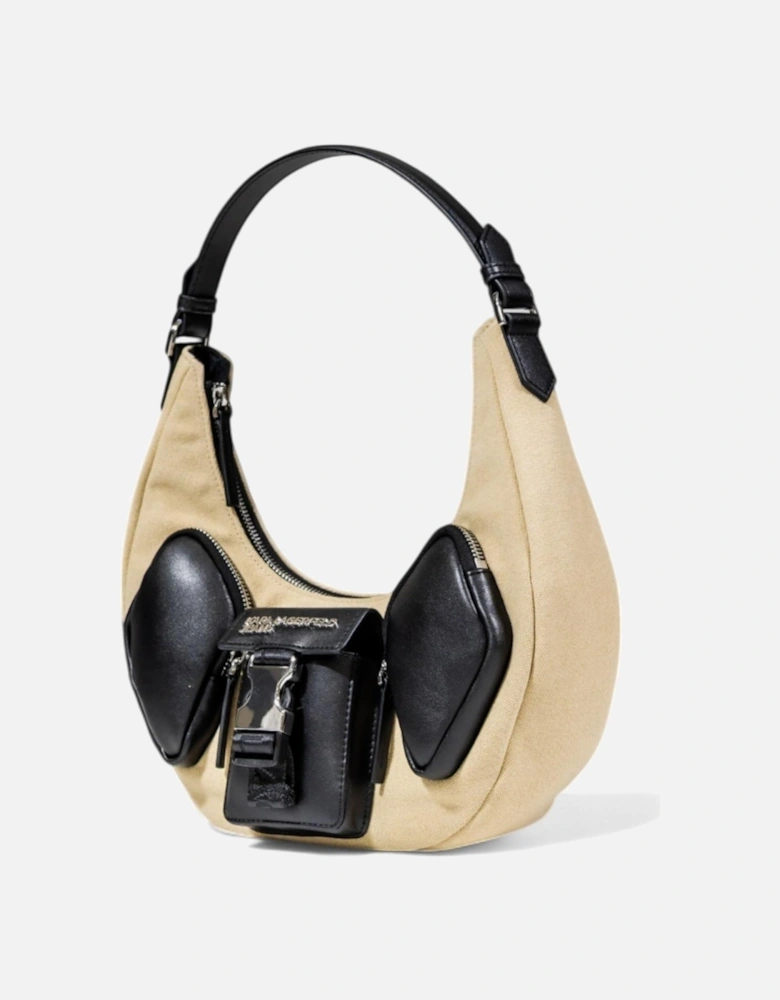 Handbag with Zip and Multiple Pockets Women - Beige Bags
