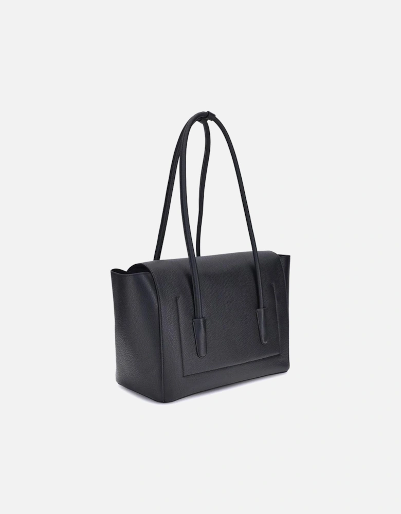 Double Bit Elegant Shoulder Bag with Detachable Clutch Women - Black