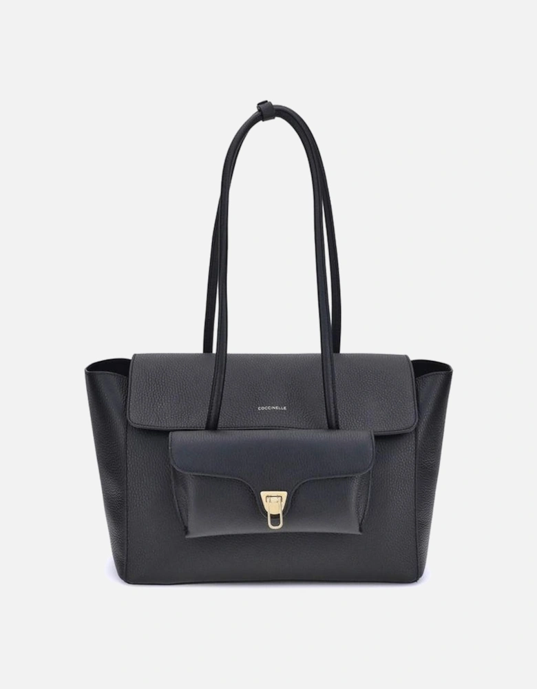 Double Bit Elegant Shoulder Bag with Detachable Clutch Women - Black