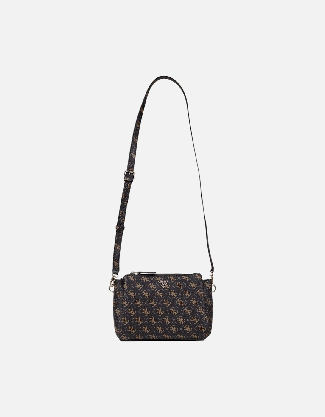 Printed Shoulder Bag with Zip Fastening Women - Brown, 4 of 3