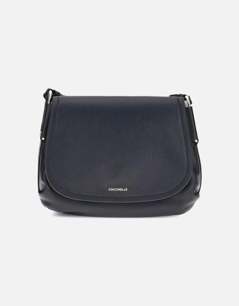 Rebekka Curved Leather Shoulder Bag Women - Black