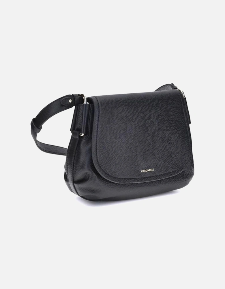 Rebekka Curved Leather Shoulder Bag Women - Black