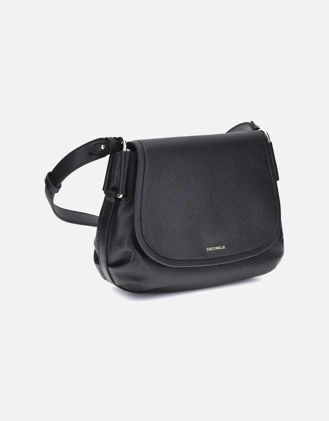 Rebekka Curved Leather Shoulder Bag Women - Black