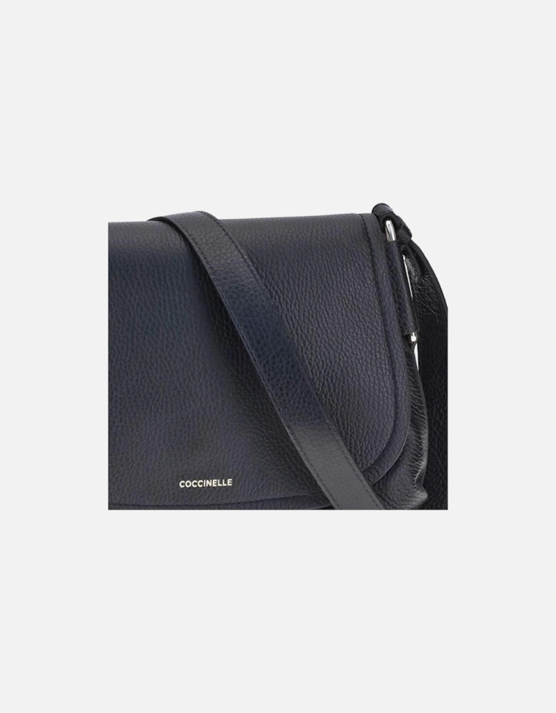 Rebekka Curved Leather Shoulder Bag Women - Black