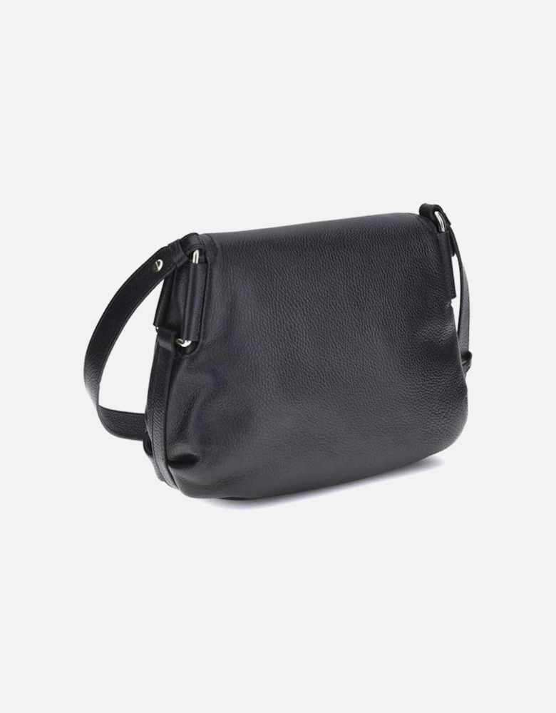 Rebekka Curved Leather Shoulder Bag Women - Black
