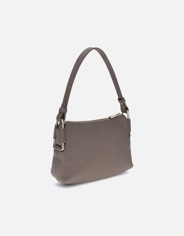 Elegant Leather Shoulder Bag with Adjustable Strap Women - Gray