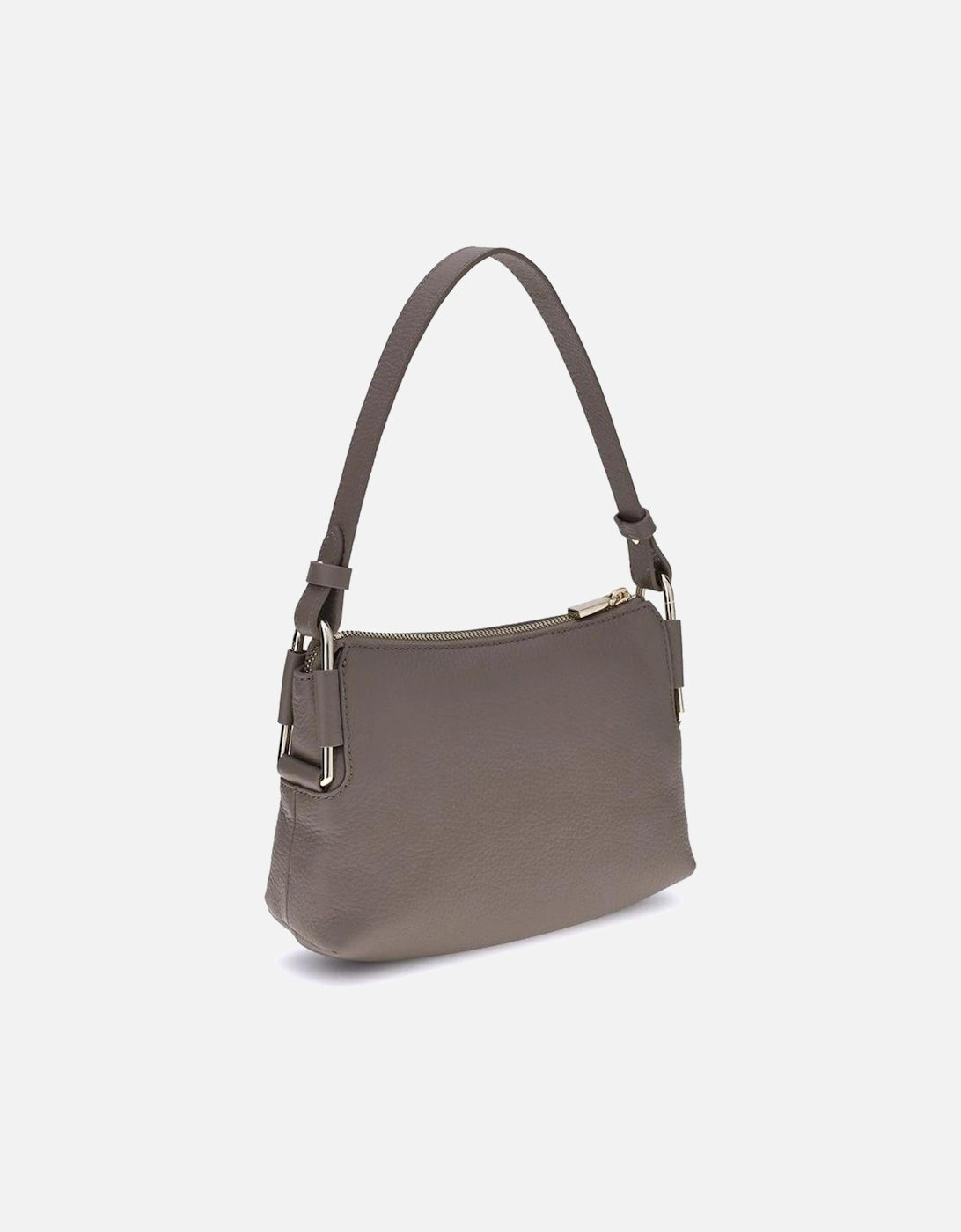 Elegant Leather Shoulder Bag with Adjustable Strap Women - Gray