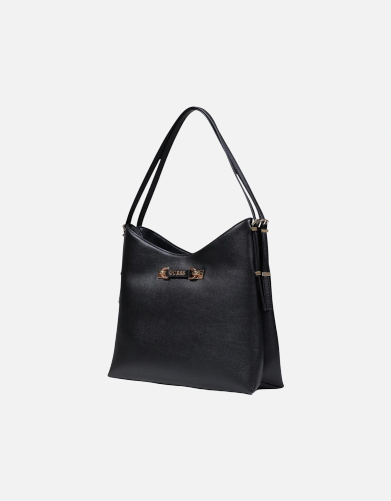 Handbag with Zip and Multiple Pockets Women - Black Bags