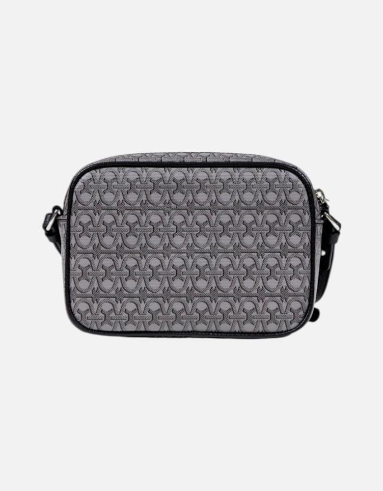Leather Printed Shoulder Bag with Zip Women - Grey
